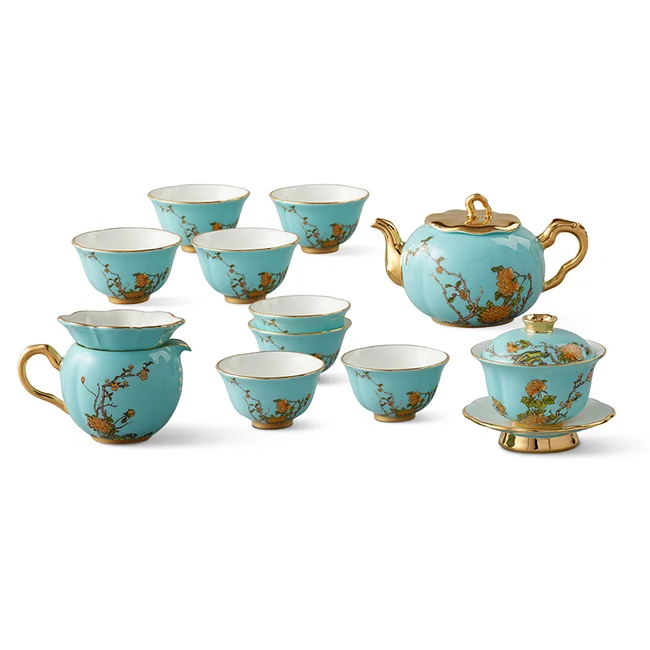 茶具推荐|【中国直邮，时效5-7天】Auratic 国瓷永丰源西湖蓝15头茶具