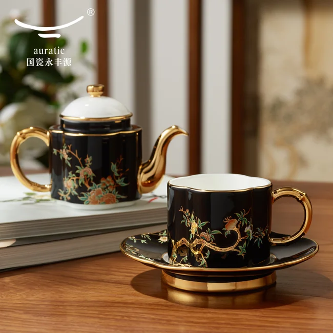 中国高級茶器 AURATIC 国瓷永丰源 茶具推荐| 中国直邮，时效10-15天】Auratic 国瓷永丰源西湖蓝4头茶具
