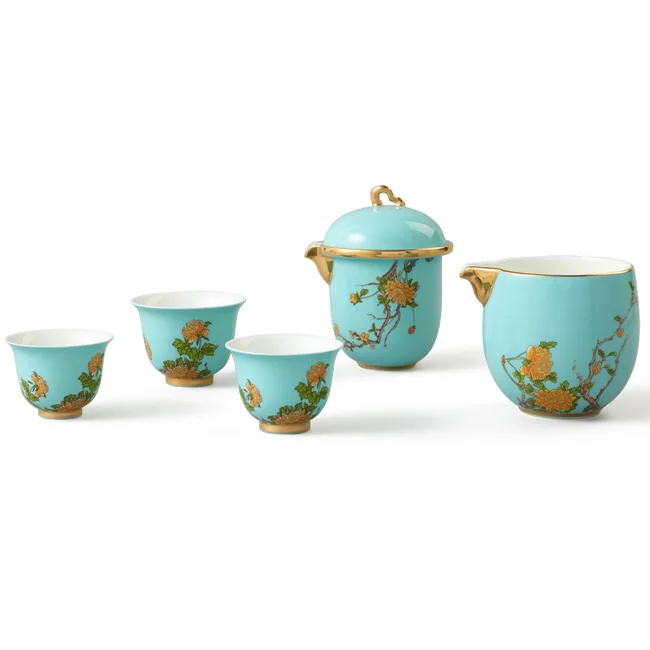 茶具推荐| 【中国直邮，时效10-15天】Auratic 国瓷永丰源西湖蓝6头旅行