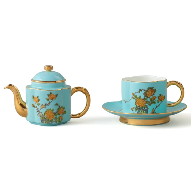 茶具推荐| 中国直邮，时效10-15天】Auratic 国瓷永丰源西湖蓝4头茶具