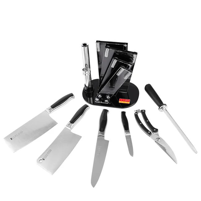 十八子作刀具套装黑狐七件套S2703 赠磨刀石