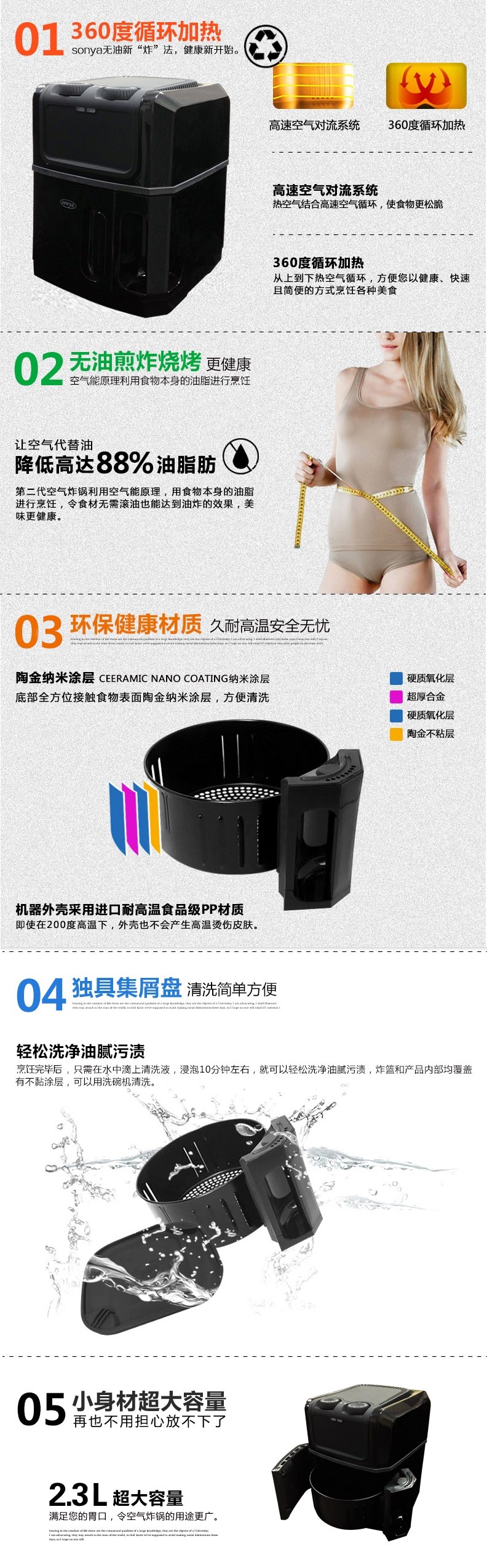 SONYA 2015 NEW AIR FRYER SYAF-18BF detail image 3